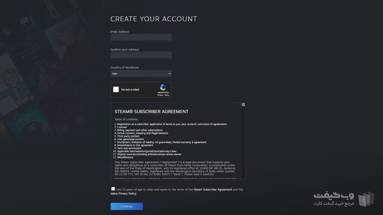 ساخت اکانت استیم با کامپیوتر