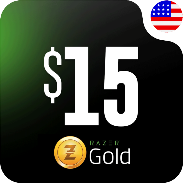 خرید گیفت کارت ریزر گلد 15 دلاری آمریکا (Razer Gold)