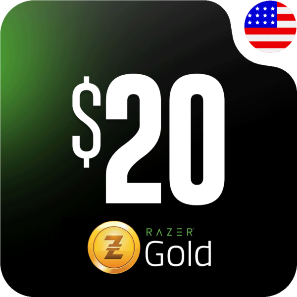 خرید گیفت کارت ریزر گلد 20 دلاری آمریکا (Razer Gold)
